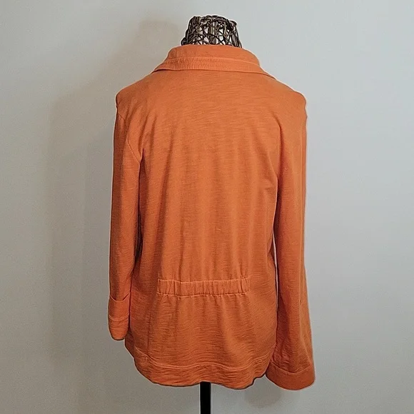 Zenergy by Chicos 2 pocket full zipper button up sleeve jacket womens size 2 - Picture 6 of 10